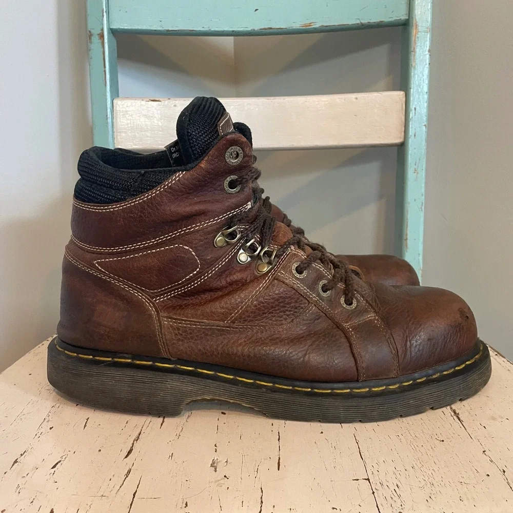 Dr Martens Industrial Ironbridge Steel Toe Work Boots Mens 13‎ Brown Leather DM